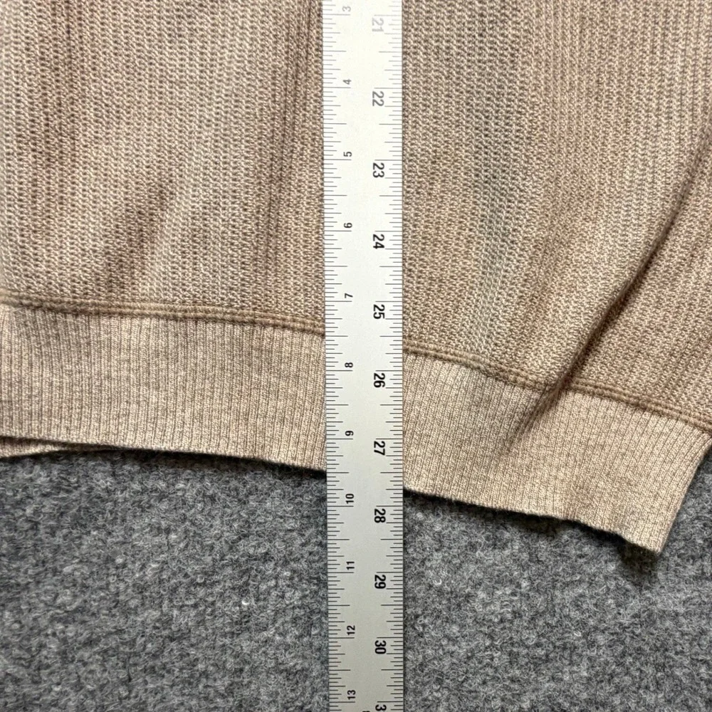 Tommy Bahama‎ Sweater XL Tan Ribbed Knit V-Neck Cotton Pullover